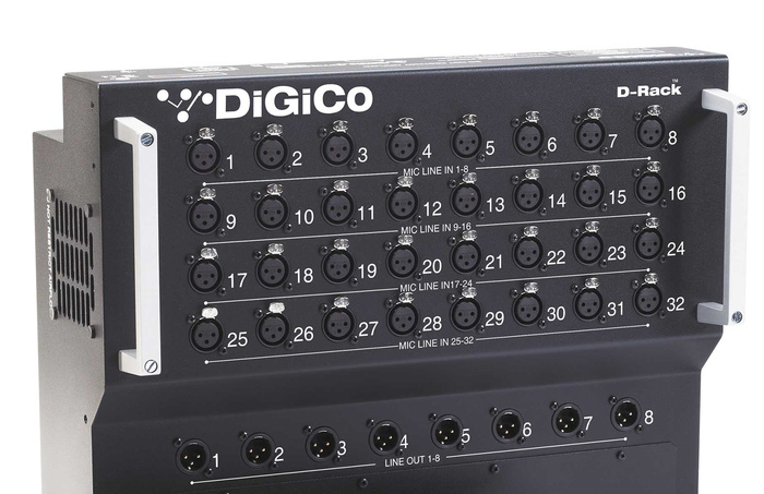 DiGiCo D-Rack 32 Analog Inputs And 8 Analog Outputs Rack, MADI And Cat5e