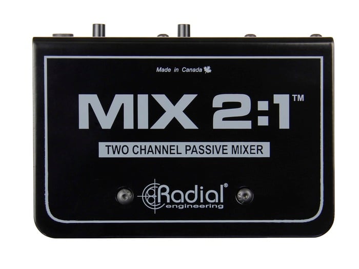 Radial Engineering MIX 2:1 2-Channel Stereo To Mono Mixer, Passive, TRS And XLR Inputs, XLR Output