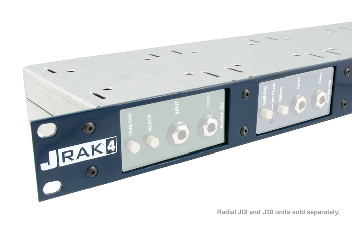 Radial Engineering JRAK 4 Rack Adaptor Houses Up To 4 Radial DI Boxes In A Single 19" Space