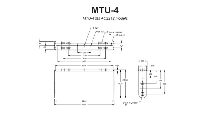 JBL MTU-4 U-Bracket For AC2212, Black Or White