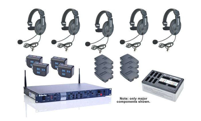 Clear-Com CZ11513 4-Up DX210 System With CC-15-MD4 Headsets