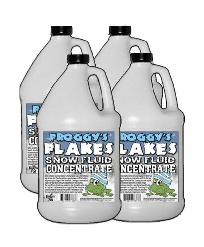 Froggy's Fog EXTRA DRY Snow Juice Concentrate Highly Evaporative Formula For <30ft Float Or Drop, 4 Gallons, Makes 64 Gallons