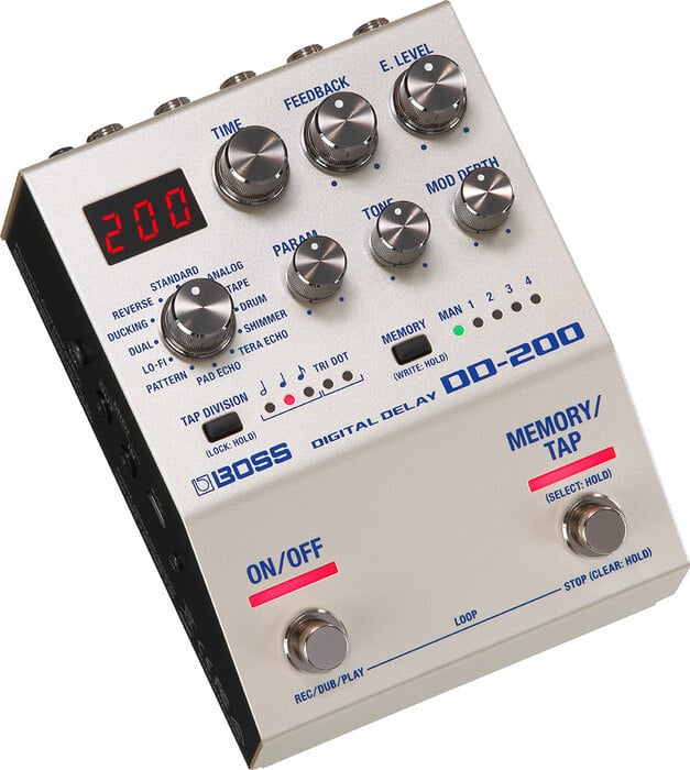 Boss DD-200 Digital Delay Pedal With 12 Modes, Stereo I/O, 60 Second Looper And On-board Memory