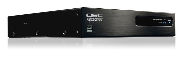 QSC SPA2-200 2-Channel Compact Power Amplifier, 200W At 4 Ohms, 70V