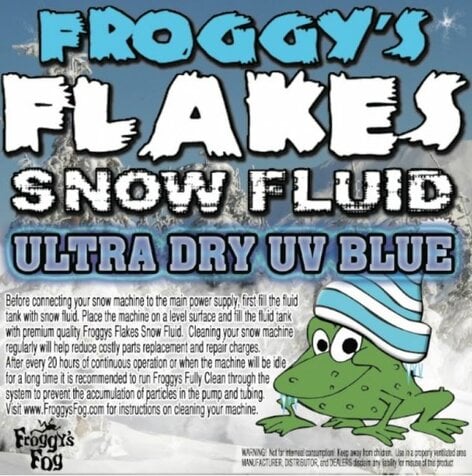 Froggy's Fog UV REACTIVE Snow Juice Blue Reactive Formula, 5 Gallon