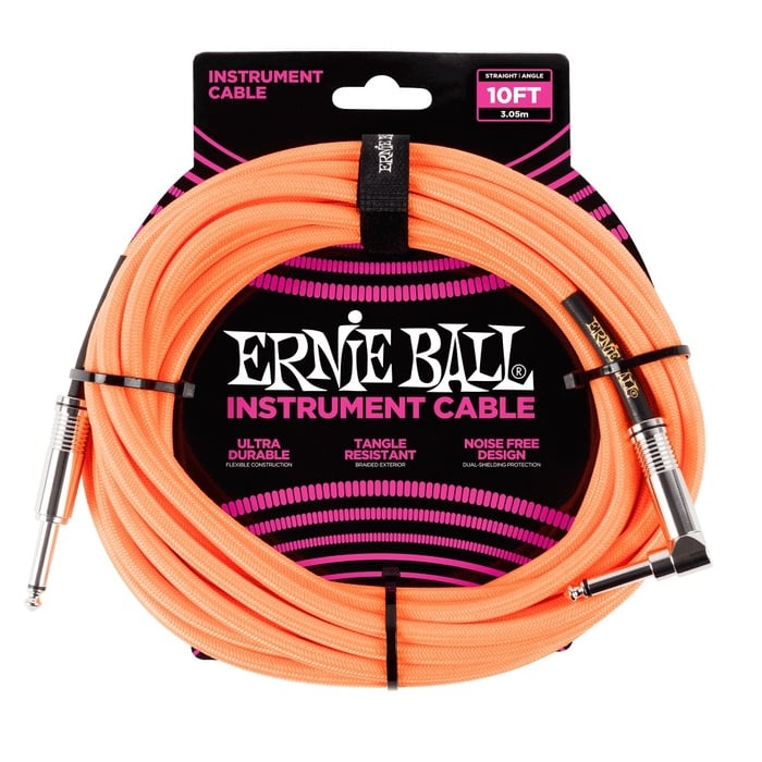 Ernie Ball P06077 / P06078 / P06079 / P06080 10' Braided Straight / Angle Instrument Cable