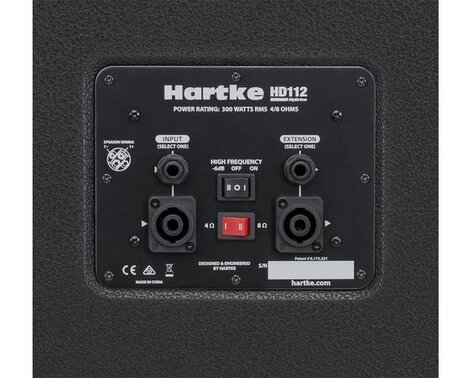 Hartke HD112 1x12 300W Vented Bass Cabinet, 4O Or 8O Selectable