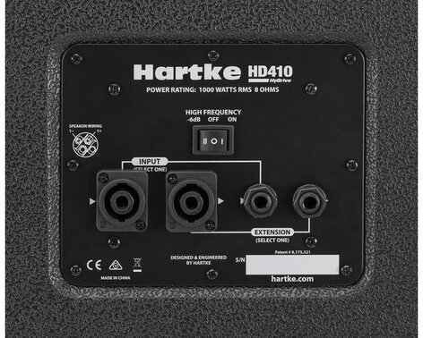 Hartke HD410 4x10 1000W 8 Ohm Sealed Bass Cabinet With Black Grille