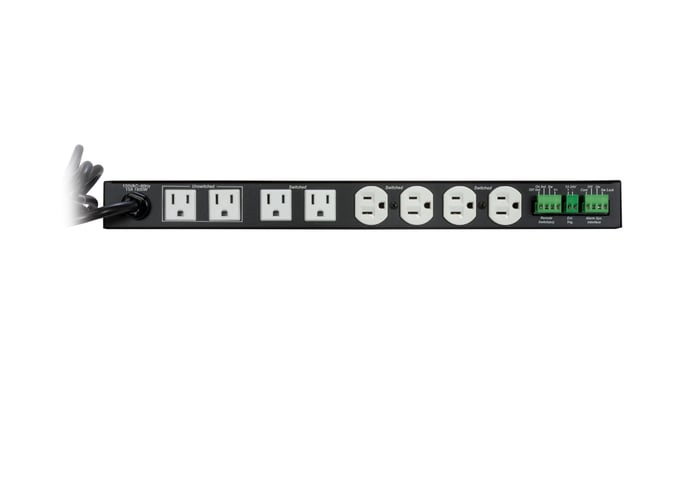 Lowell ACSPR-RPC1-1509 Power Panel, 15A, 6 Switched 3 Unswitched Outlets, 1Rack Unit, Surge Support