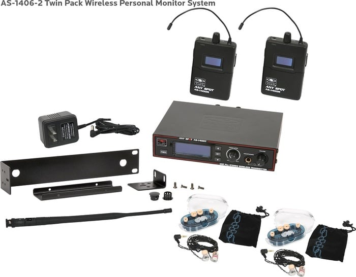 Galaxy Audio AS-1406-2M Wireless In-Ear Monitor System, 2 Receivers, 2 EB6 Ear Buds