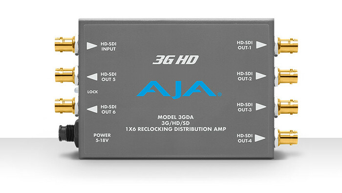 AJA 3GDA 1x6 3G/HD/SD Reclocking Distribution Amplifier