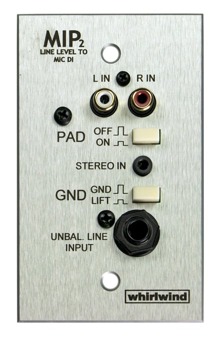 Whirlwind MIP2 Single Gang Media Input Plate With 1/4" TS And Stereo RCA Inputs