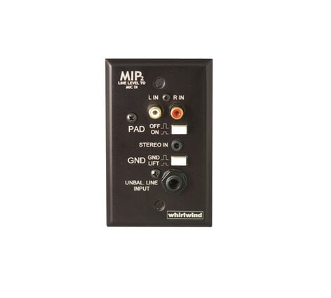 Whirlwind MIP2 Single Gang Media Input Plate With 1/4" TS And Stereo RCA Inputs