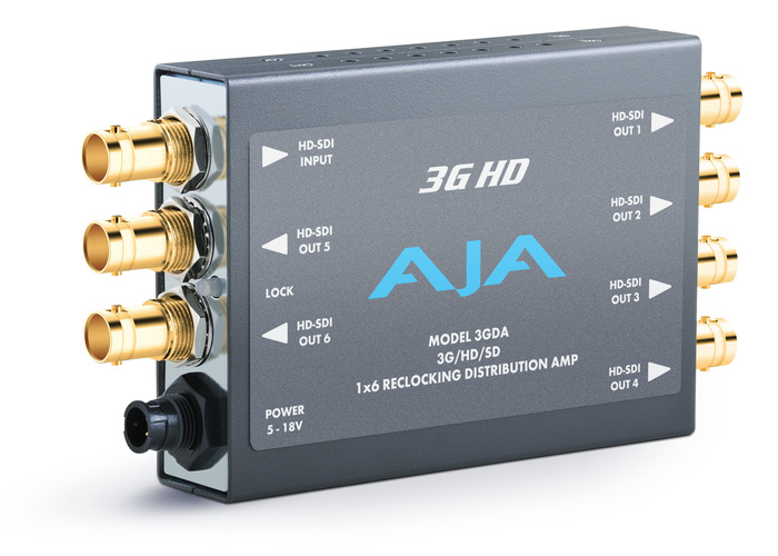 AJA 3GDA 1x6 3G/HD/SD Reclocking Distribution Amplifier