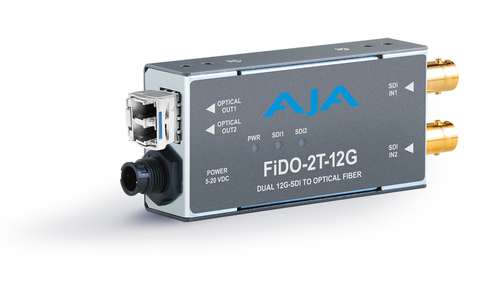 AJA FiDO-2T-12G 2-Channel 12G-SDI To Single-Mode LC Fiber Transmitter
