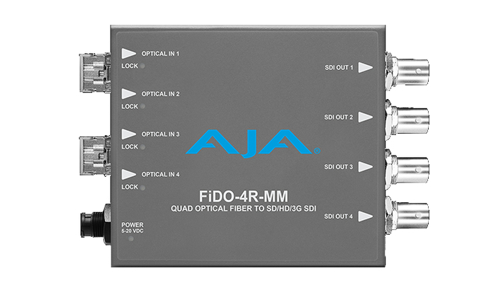AJA FiDO-4R-MM 4-Channel Multi-Mode LC Fiber To 3G-SDI Receiver