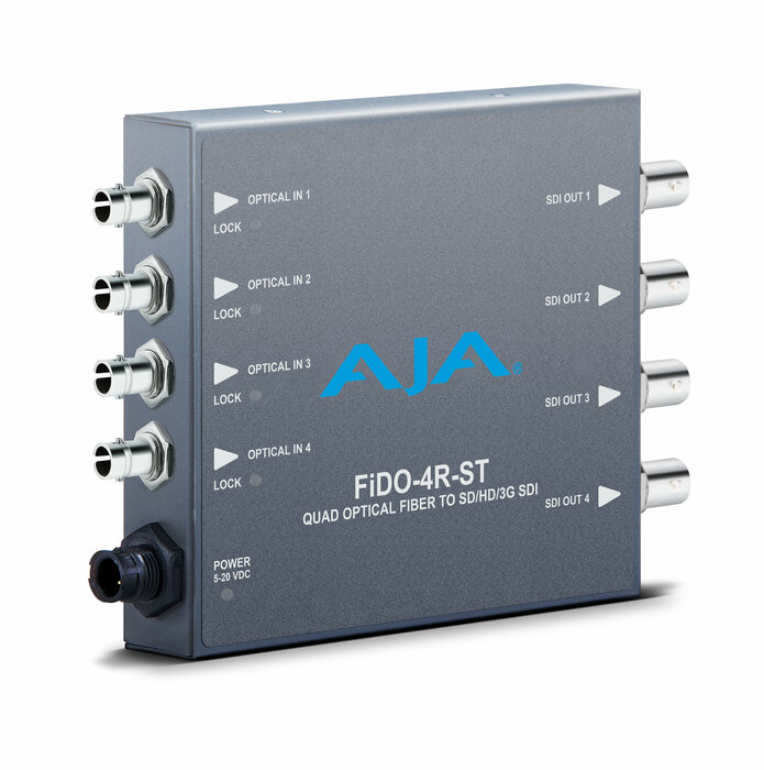 AJA FiDO-4R-ST 4-Channel Single-Mode ST Fiber To 3G-SDI Receiver