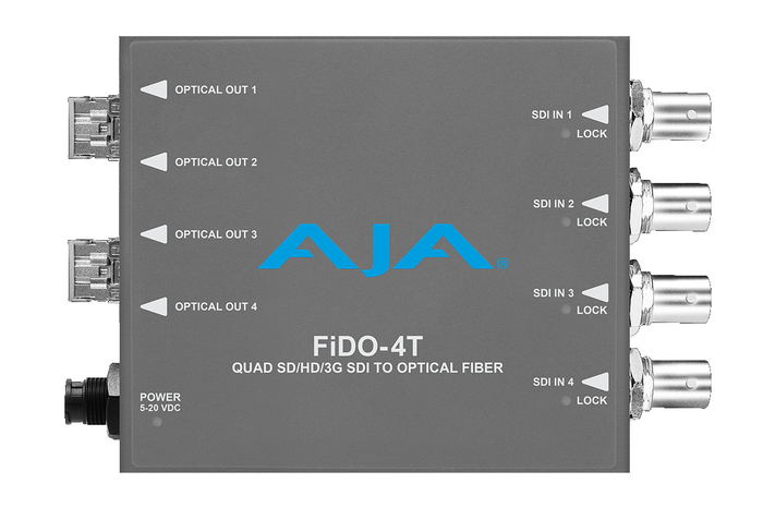 AJA FiDO-4T-MM 4-Channel 3G-SDI To Multi-Mode LC Fiber Transmitter