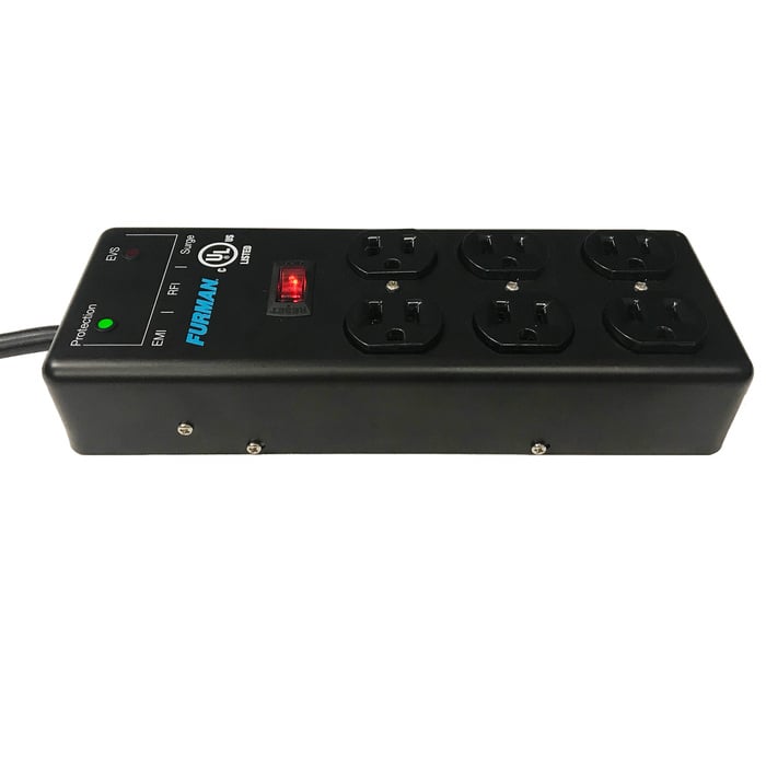 Furman SS-6B-PRO 15A AC Surge Strip With 6 Outlet 2x3 Block With Extreme Voltage Shutoff