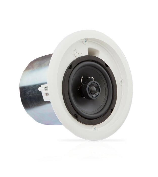 QSC AC-C6T 6.5" 2-Way Ceiling Speaker, 70/100V With C-ring And Rails