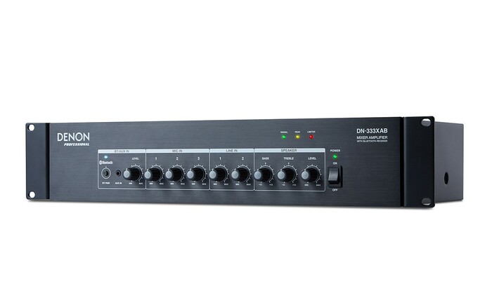 Denon Professional DN-333XAB 3 Mic, 2 Stereo Line Mixer Amplifier With BluetoothReceiver