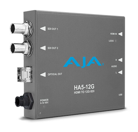 AJA HA5-12G-T HDMI 2.0 To 12G-SDI Converter With Fiber Transmitter