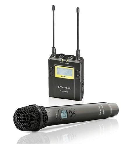 Saramonic UWMIC9RX9HU9 Wireless UHF Handheld Mic System With 2-Channel Wireless Rec