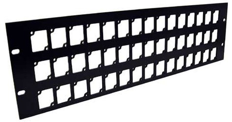 Ace Backstage RPL345 3 Unit Rack Mount Panel With 45 Connectrix Mounts, Black