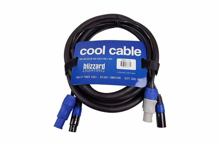 Blizzard DMX5PC 10 Powercon To Powercon W/ 5-pin DMX Combo Cable, 10'