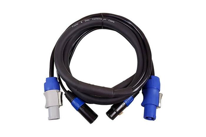 Blizzard DMX5PC 3 Powercon To Powercon W/ 5-pin DMX Combo Cable, 3'