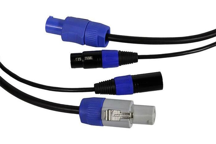 Blizzard DMXPC 10 Powercon To Powercon W/ 3-pin DMX Combo Cable, 10'