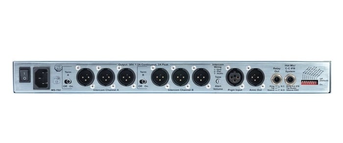 Clear-Com MS-702 2-Channel, 1U Main Intercom Station With Built-in Speaker