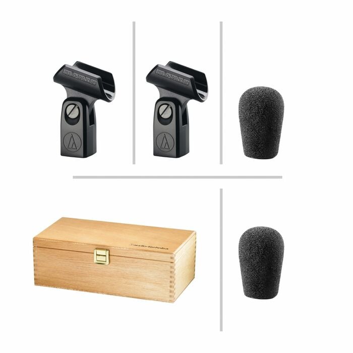 Audio-Technica AT4041SP Two Studio Condenser Microphones Package
