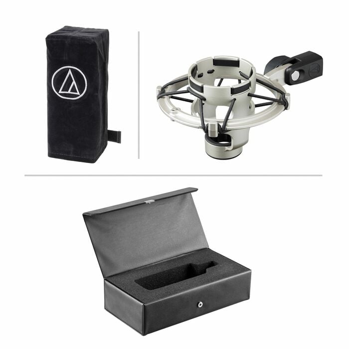 Audio-Technica AT4047/SV Large-Dual-Diaphragm Condenser Microphone, Silver