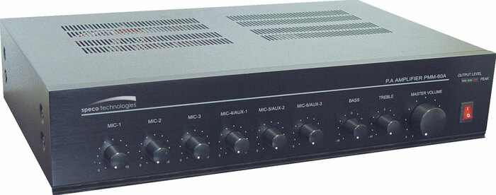 Speco Technologies PMM60A Public Address Mixer Power Amplifier, 60 Watt