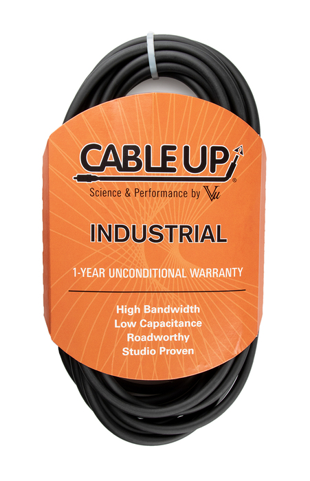 Cable Up G-HT-25-R 25 Ft High-Tec 1/4" Straight To 1/4" Right Angle Instrument Cable