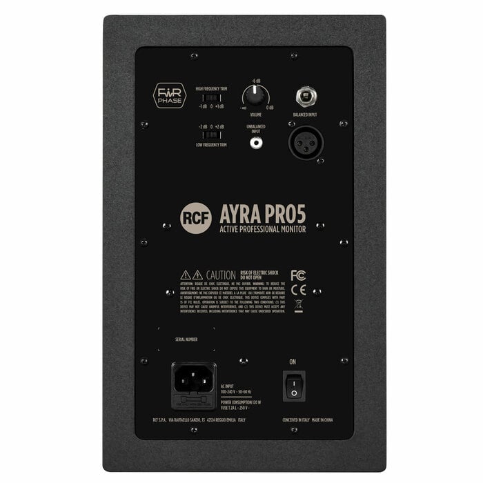 RCF AYRA-FIVE-PRO 5" Active Coaxial Studio Monitor, Internal DSP/ O° Phase Res