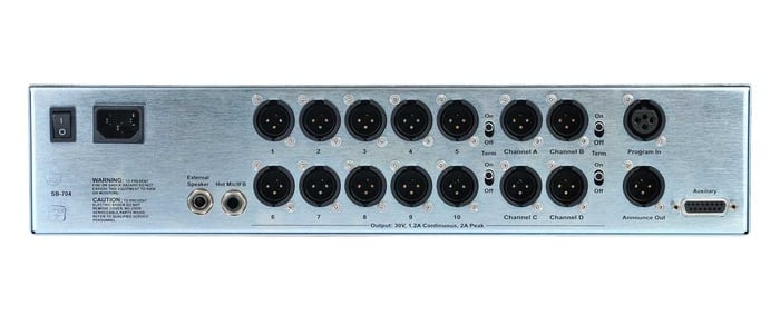 Clear-Com SB704 Main Intercom Station With Power Supply And 10x4 Assignment Matrix, 4 Channel