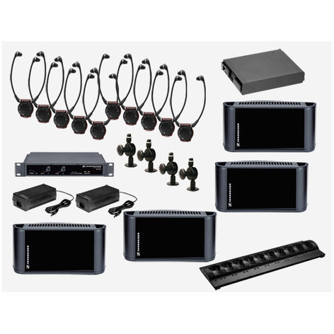 Sennheiser SI1015-8000 DUAL 2.3 / 2.8 MHz Infrared System Package To Cover 8000 Sq Ft, Dual Channel Mode