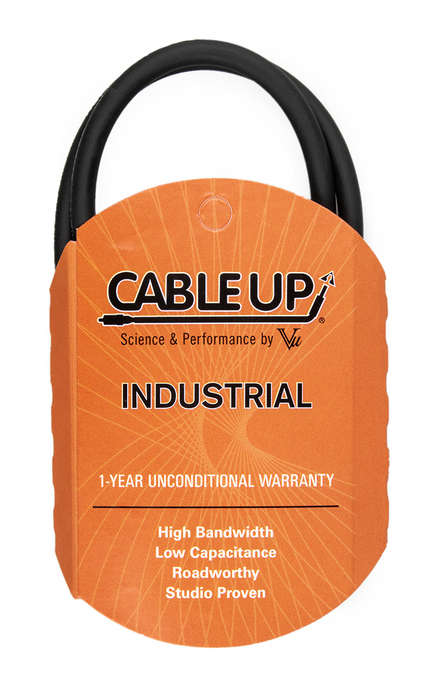 Cable Up PM2-PM2-1.5-BLK 1.5 Ft 1/4" TS Male To 1/4" TS Male Unbalanced Cable With Black Jacket