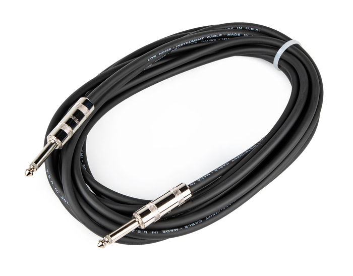 Cable Up PM2-PM2-20-BLK 20 Ft 1/4" TS Male To 1/4" TS Male Unbalanced Cable With Black Jacket