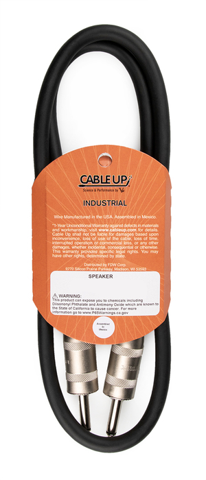 Cable Up SPK12/2-PP-3 3 Ft 12AWG TS To TS Speaker Cable