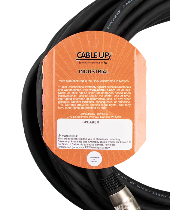 Cable Up SPK12/2-PP-50 50 Ft 12AWG TS To TS Speaker Cable