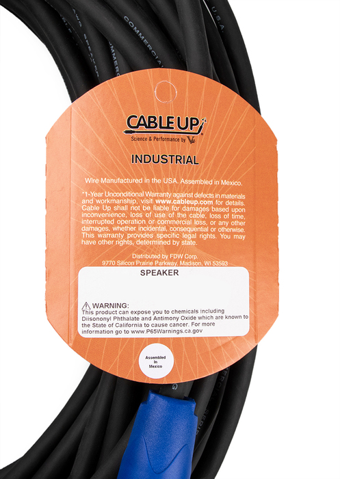 Cable Up SPK12/2-SS-100 100 Ft 12AWG Speaker Twist To Speaker Twist Speaker Cable