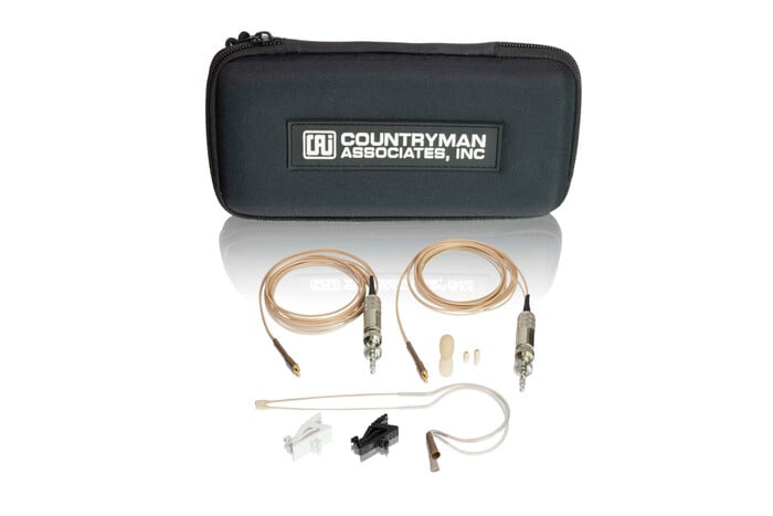Countryman E6OW6L-SR-PROMO E6 Omni Earset Mic For Sennheiser Wireless Systems With Additional Cable, Light Beige