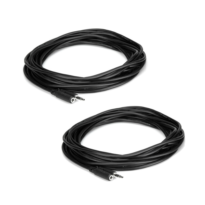 Hosa MHE125-TWO-K 25' Headphone Extension Cable 2 Pack Bundle