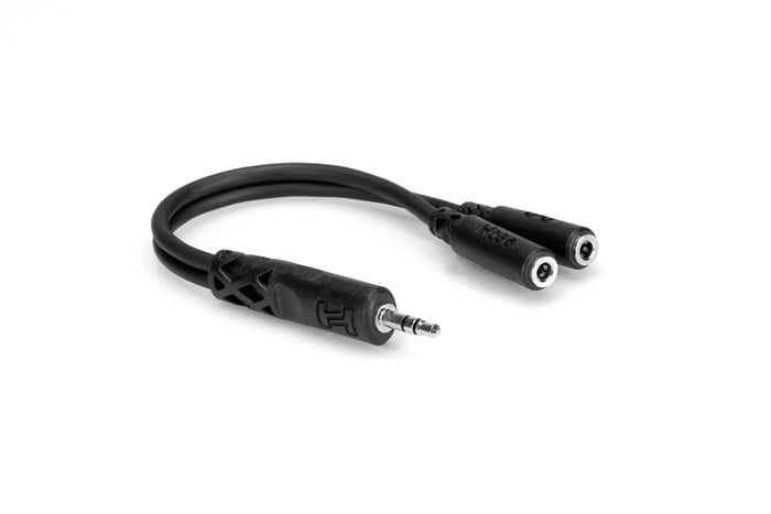 Hosa YMM-232 6" 3.5mm TRS To Dual 3.5mm TRSF Headphone Splitter Cable