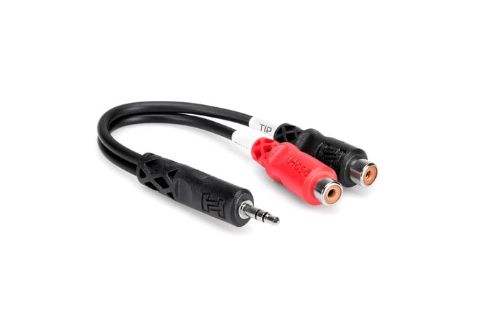 Hosa YRA-154 6" 3.5mm TRS To Dual RCA-F Audio Y-Cable