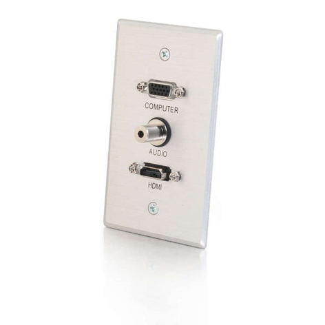 Cables To Go 41034 Single-Gang HDMI, HD15 VGA, 3.5mm Brushed Aluminum Wall Plate