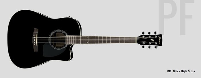 Ibanez PF15ECE-BK Electric Acoustic Guitar With Black Finish